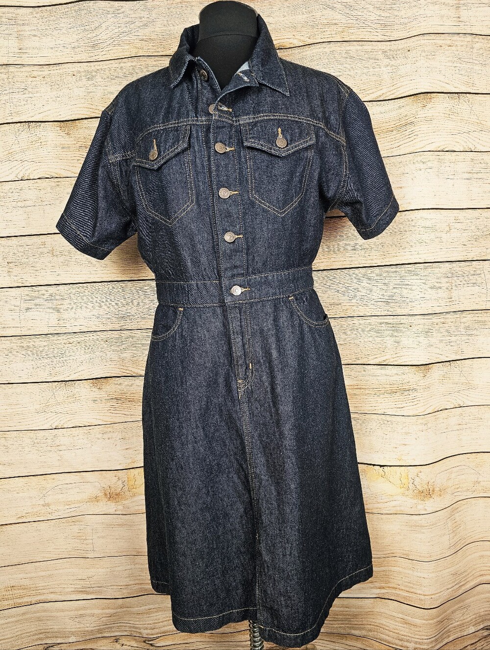 Vintage NEW Levi Strauss Denim Short Sleeve Dress Size Small